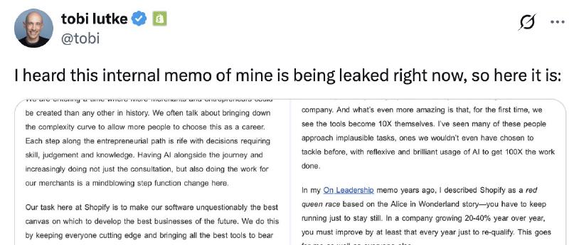 Featured image of post 现在在Shopify，人人都要会用AI，而且要用得顺手